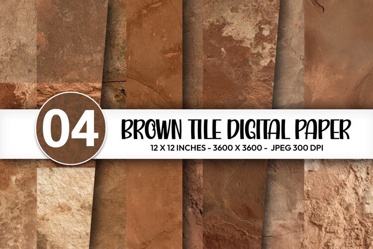 Brown Tile Digital Paper example image 1