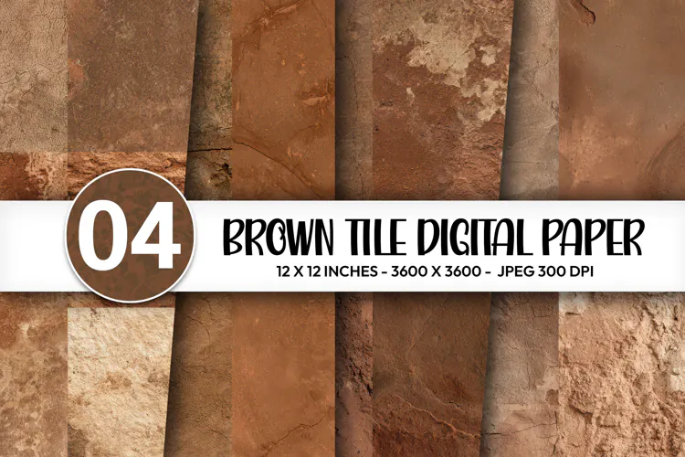 Brown Tile Digital Paper
