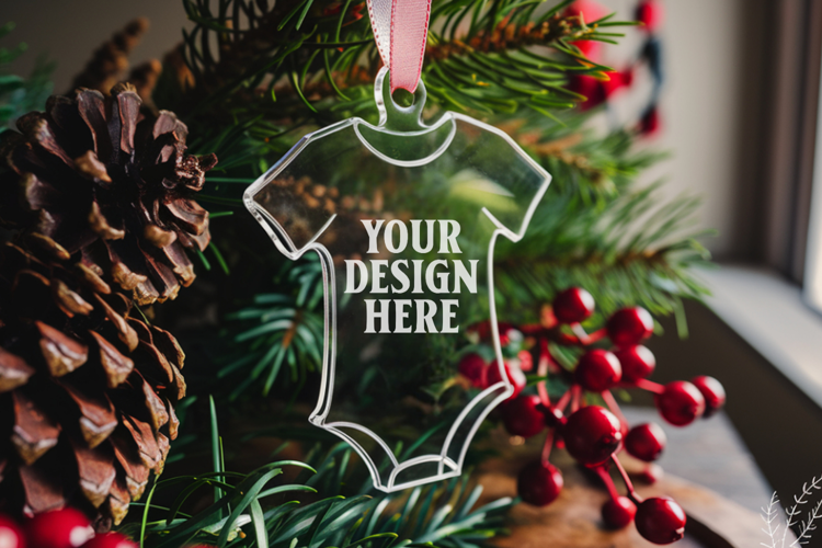 Acrylic Christmas Ornament Mockups | Clear Holiday Ornament