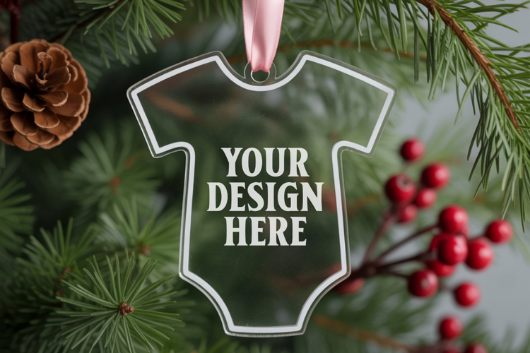 Acrylic Christmas Ornament Mockups , acrylic blank mockup