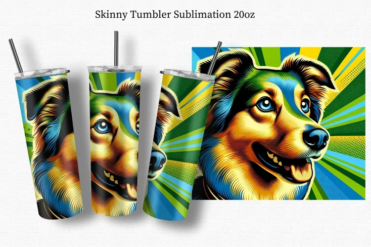 Dog tumbler wrap, Pop art, Tumbler Wrap 20oz,