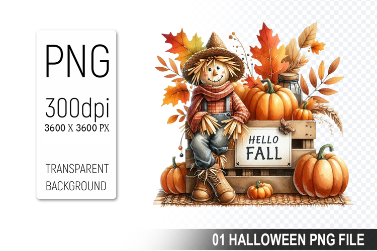 Hello Fall, Halloween Sublimation Clipart PNG