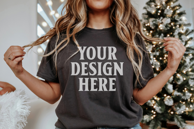 Black Tshirt Mockup Image 24