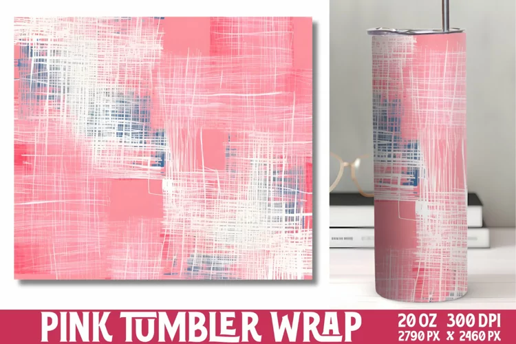 Pink Digital Paper Tumbler Wrap