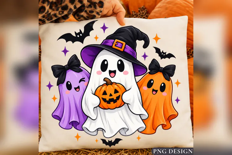 Cute Halloween Ghosts PNG Design, cute halloween ghosts