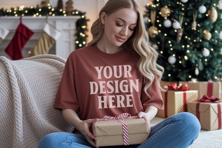 Brick Christmas Comfort Colors 1717 T-shirt Mockup example image 1