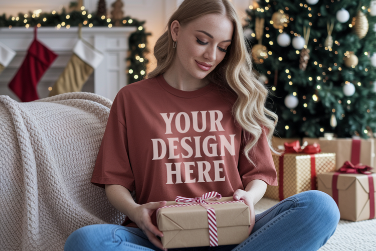 Brick Christmas Comfort Colors 1717 T-shirt Mockup