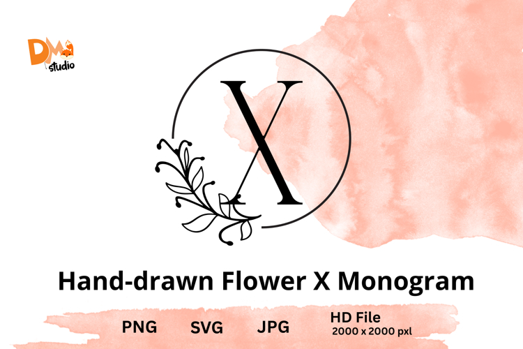 Hand-drawn Flower Monogram