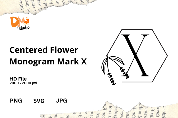 Centered Flower Monogram Mark