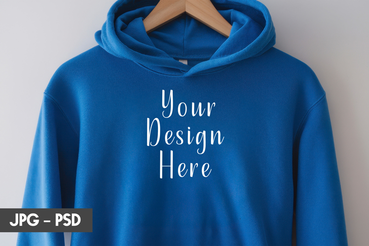 Blue Hoodie psd jpeg mockup