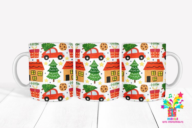 Christmas Mug Sublimation Design #24 / 11oz   15oz mug wrap