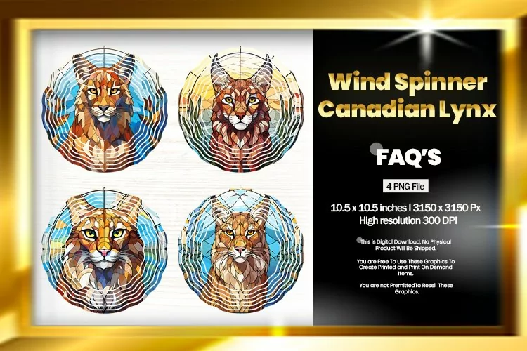 Canadian Lynx Wind Spinner Sublimation - 04 Variations