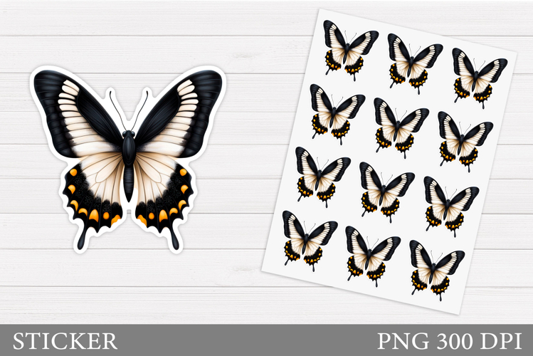Butterfly Sticker Design. Summer Sticker Printable