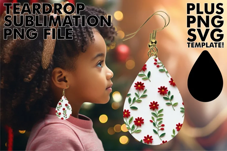 Floral Fantasy on Sublimated Teardrops