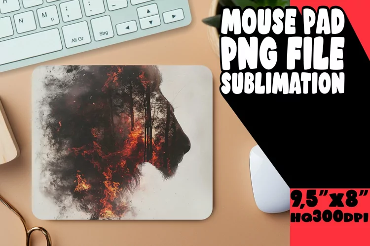 Blaze Animal Shape Mouse Pad - Sublimation, Abstract