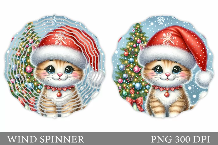 Christmas Cat Wind Spinner. Christmas Wind Spinner Design