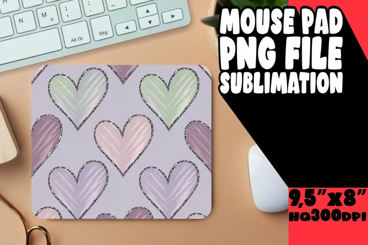 Cheerful Desk Mat Sublimation, Heart