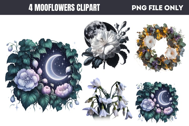 Mooflowers Clipart PNG example image 1
