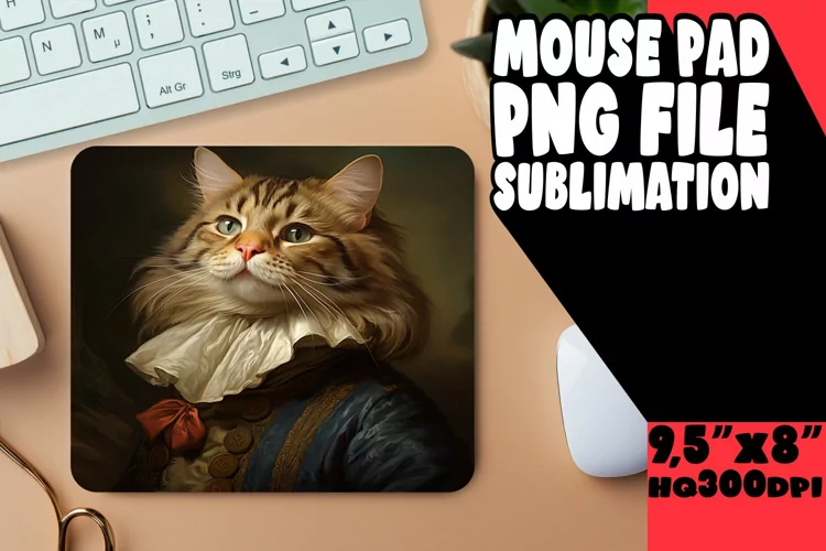 Lighthearted Funny Cat Mouse Pad Pattern