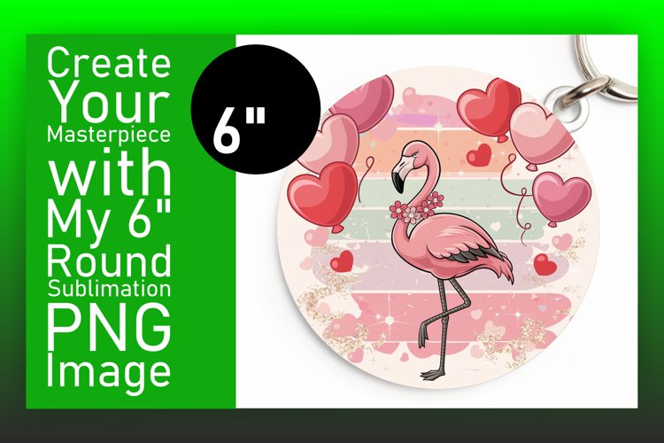 Elegant Keychain Round Design Template , Valentines