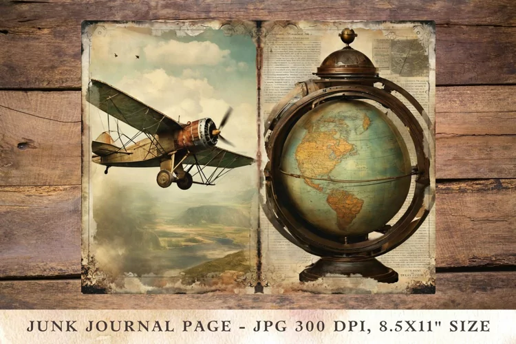 Printable Junk Journal Pages travelling 4