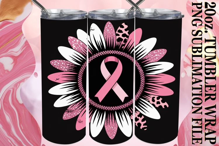 Joyful heart 20oz tumbler wrap, Breast Cancer