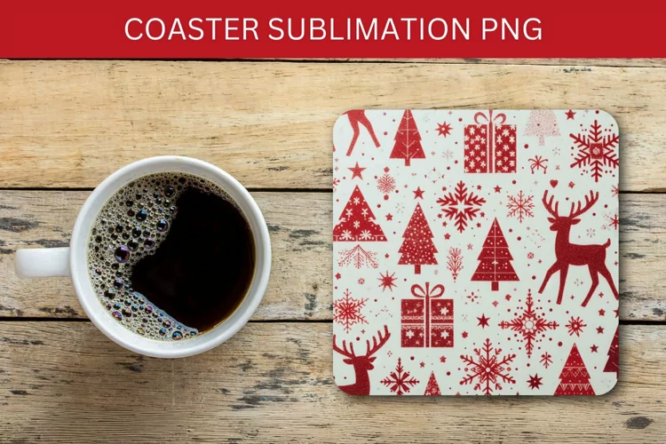 square coaster - christmas pattern
