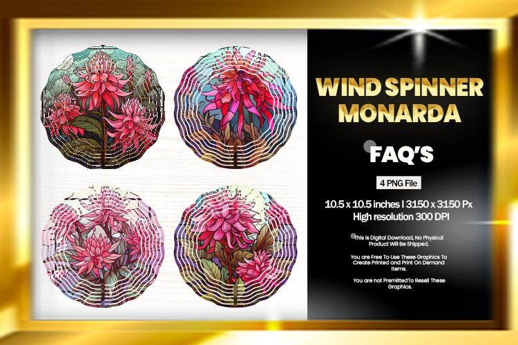 Monarda Wind Spinner Sublimation - 04 Variations example image 1