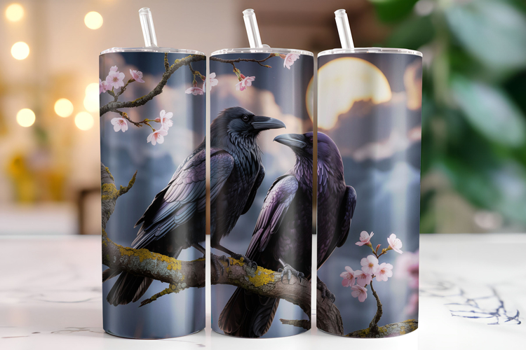 Halloween Crow Tumbler Wrap | Sublimation | Tumblers