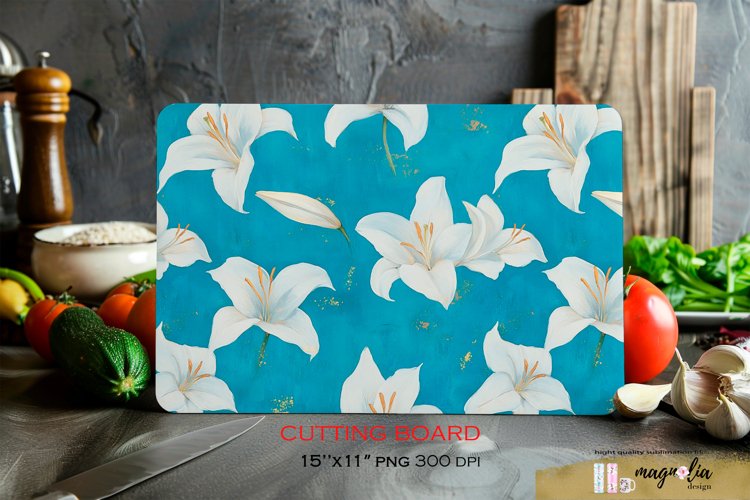 Kitchen cutting board | lily blossom sublimation png