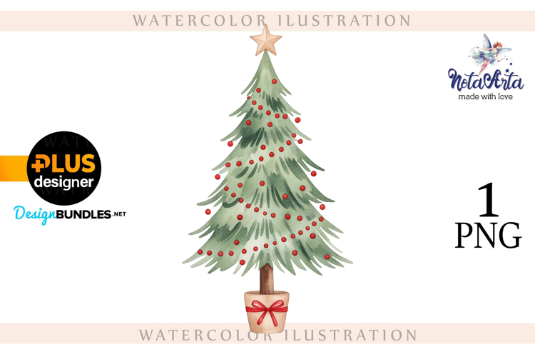 Watercolor Christmas Tree, Christmas tree, Happy Christmas