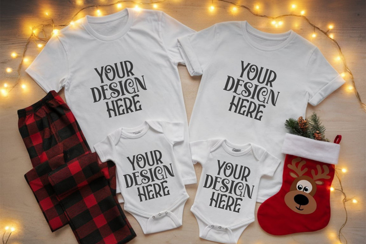 Christmas Family Matching Group T-Shirt Mockup