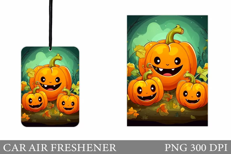 Cute Pumpkin Car Air Freshener. Halloween Sublimation