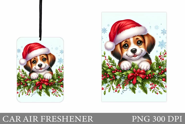 Cute Dog Car Air Freshener. Christmas Car Air Freshener
