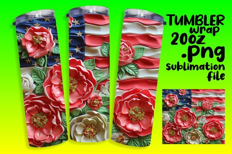 United Spirit 3D Tumbler Wrap Sublimation