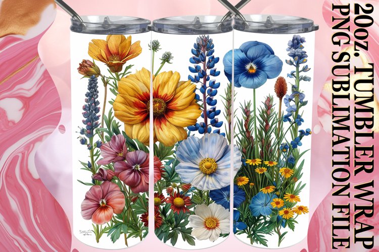 Radiant Meadow of Flowers Tumbler Wrap