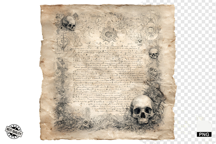 Halloween Goth Old Paper Clipart example image 1