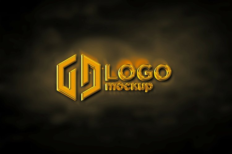 Golden Logo Mockup Template