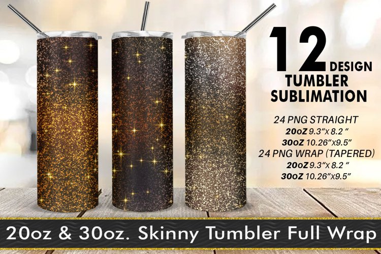 12 Variations Sublimation Tumbler texture glitter