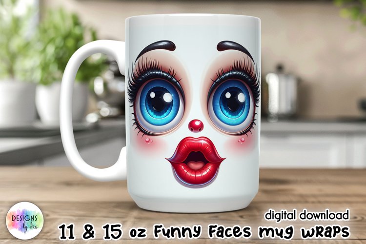 Funny Face Mug Wrap, Sarcastic Coffee Mug Wrap, Grumpy Face