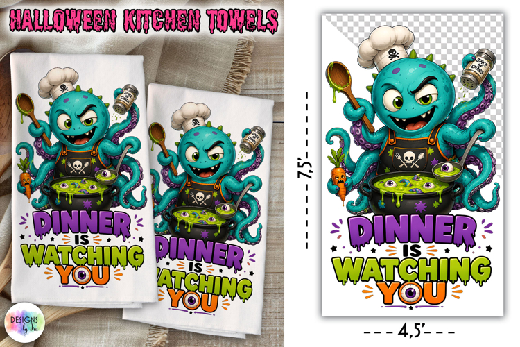 Dinner Is Watching You Halloween Kitchen PNG