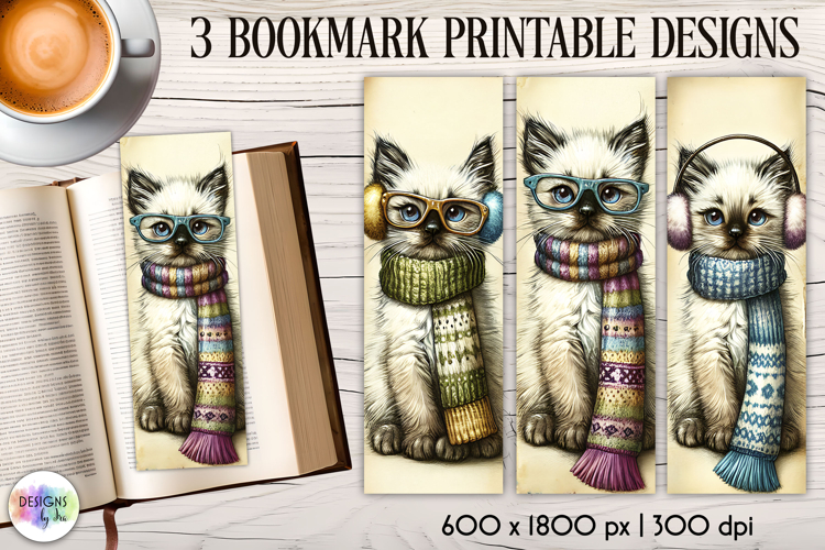 Vintage Winter Animals Bookmarks, Cute Retro Animal Bookmark