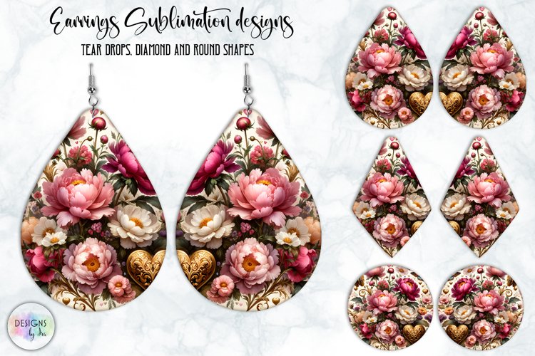 Vintage Flowers Earrings Design, Baroque Floral Earrings example image 1