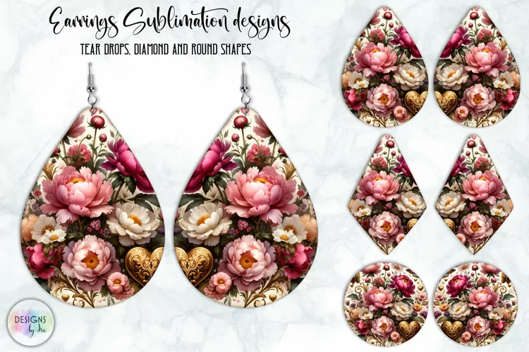 Vintage Flowers Earrings Design, Baroque Floral Earrings