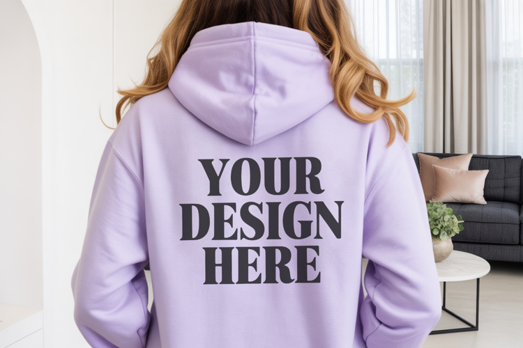 Safety pink Gildan 18500 Hoodie Mockup ,Cozy Unisex Sweatshi