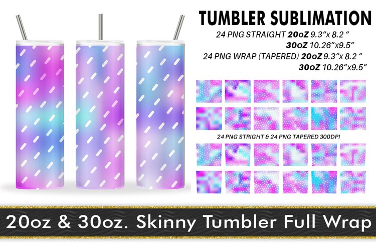 12 Variations Sublimation Tumbler geometric pattern unicorn