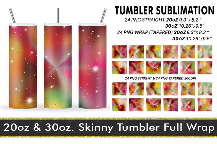 12 Sublimation Tumbler colorful gradient metallic shine