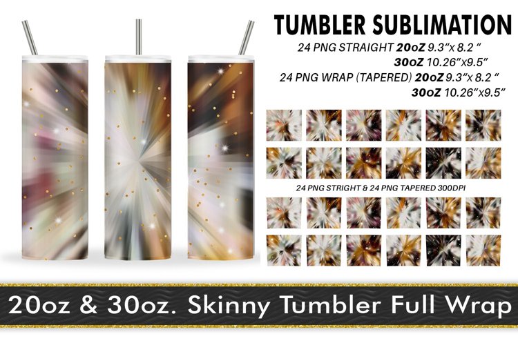 12 Sublimation Tumbler brown tie dye metallic color shine