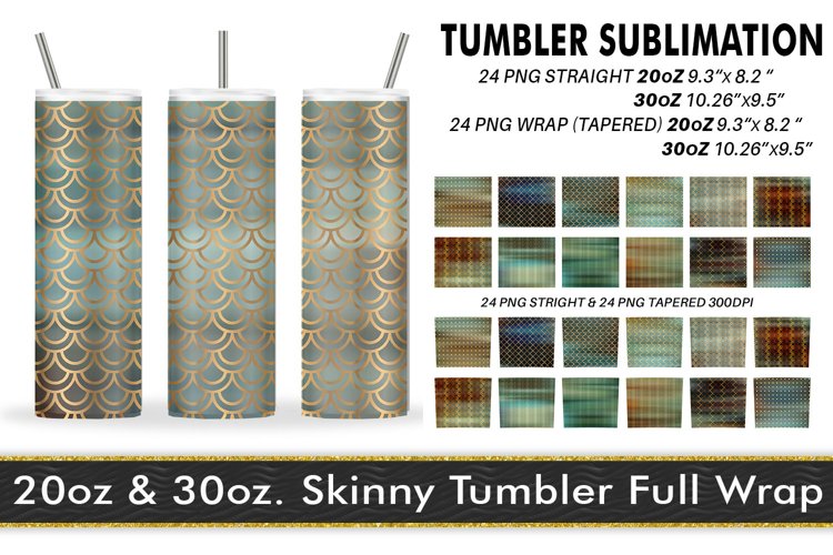 12 Variations Tumbler gold art deco pattern rust gradient