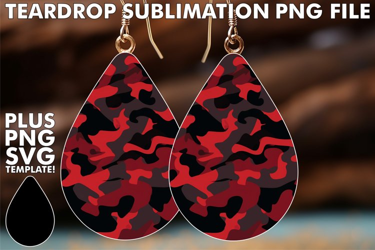 Glam Red Glitter Earring Sublimation